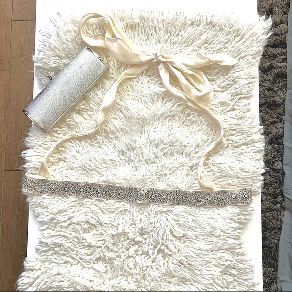 Stunning Handmade Custom Organza Silk Rhinestone Wedding Dress Belt! 😻👀😻 - Picture 3 of 5